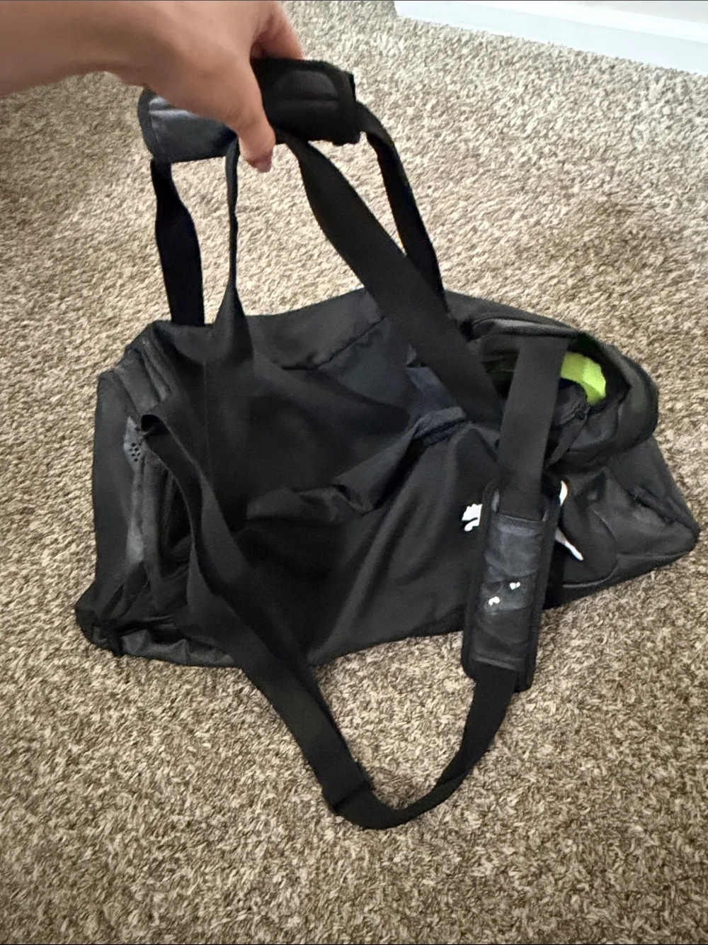 Puma Black Duffel Bag with White Logo